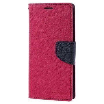 Samsung Galaxy J5 (2016) Mercury Goospery Fancy Diary Lompakkokotelo Kuuma Pinkki / Tummansininen