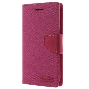 Samsung Galaxy J5 Mercury Goospery Canvas Diary Lompakkokotelo Kuuma Pinkki