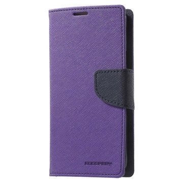 Samsung Galaxy J7 (2016) Mercury Goospery Fancy Diary Lompakkokotelo Violetti / Tummansininen