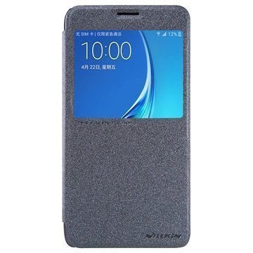Samsung Galaxy J7 (2016) Nillkin Sparkle Series View Läppäkotelo Musta