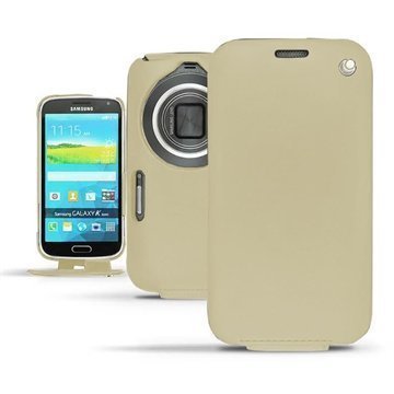 Samsung Galaxy K Zoom Noreve Tradition Läpällinen Nahkakotelo Beige