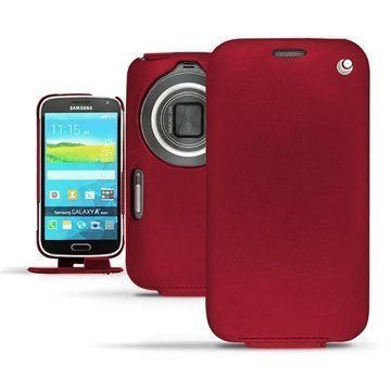 Samsung Galaxy K Zoom Noreve Tradition Läpällinen Nahkakotelo Punainen