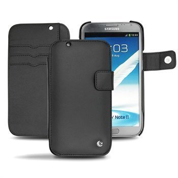 Samsung Galaxy Note 2 N7100 Noreve Tradition B Flip Leather Case Black