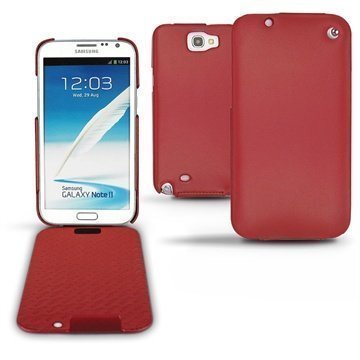 Samsung Galaxy Note 2 N7100 Noreve Tradition Läpällinen Nahkakotelo Punainen