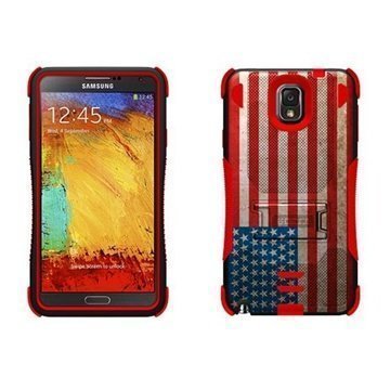 Samsung Galaxy Note 3 N9000 N9005 Beyond Cell Tri Shield Hybrid Case American Flag
