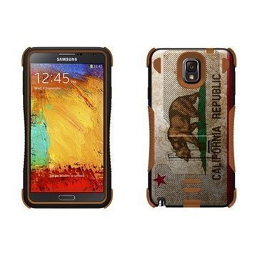 Samsung Galaxy Note 3 N9000 N9005 Beyond Cell Tri Shield Hybrid Case California Flag