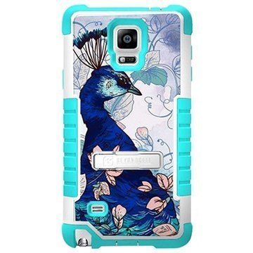 Samsung Galaxy Note 4 Beyond Cell Tri Shield Design Hybrid Suojakuori Blue Peacock