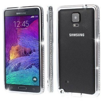 Samsung Galaxy Note 4 Luxury Diamond Suojareunus Hopeinen