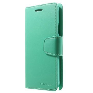 Samsung Galaxy Note 4 Mercury Goospery Sonata Diary Wallet Case Cyan