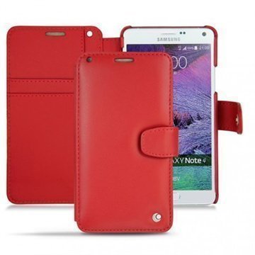 Samsung Galaxy Note 4 Noreve Tradition B Wallet Leather Case PerpÃ©tuelle Punainen