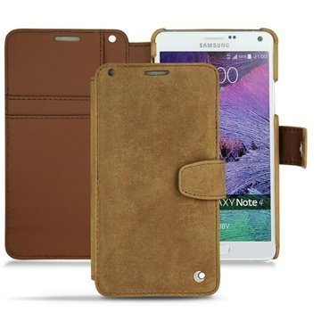 Samsung Galaxy Note 4 Noreve Tradition B Wallet Nahkakotelo Exception Soopelinruskea Vintage