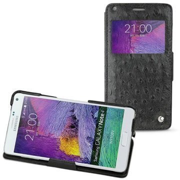 Samsung Galaxy Note 4 Noreve Tradition D Läpällinen Nahkakotelo Horizon Autruche Musta