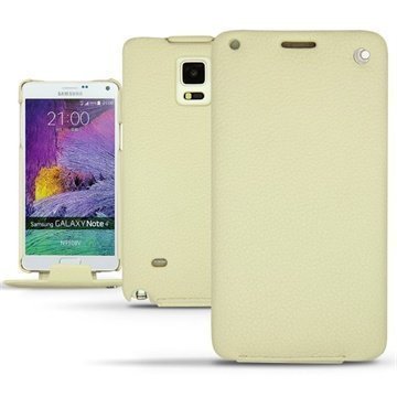 Samsung Galaxy Note 4 Noreve Tradition Flip Leather Case Ambition Ivoire