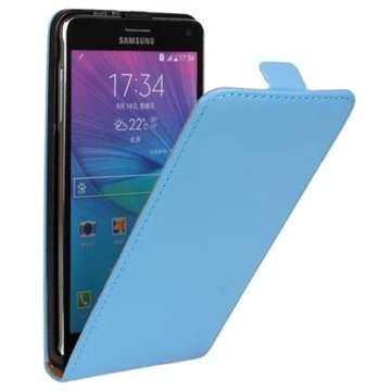 Samsung Galaxy Note 4 Pystysuuntainen Nahkainen Läppäkotelo Sininen