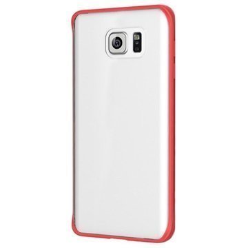 Samsung Galaxy Note 5 Rock Pure Series Kova Kotelo Läpinäkyvä / Punainen