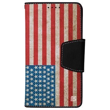 Samsung Galaxy Note Edge Beyond Cell Infolio Design Lompakkokotelo Vintage American Flag