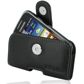 Samsung Galaxy Pocket S5300 Plus S5301 PDair Vaakakotelo Nahka Musta
