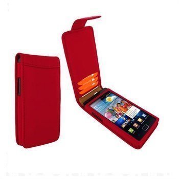 Samsung Galaxy S 2 Piel Frama Classic Magnetic Nahkakotelo Punainen