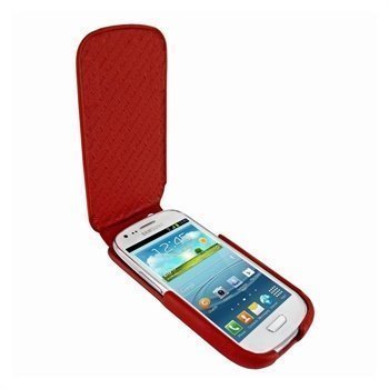 Samsung Galaxy S 3 Mini i8190 Piel Frama iMagnum Nahkakotelo Punainen