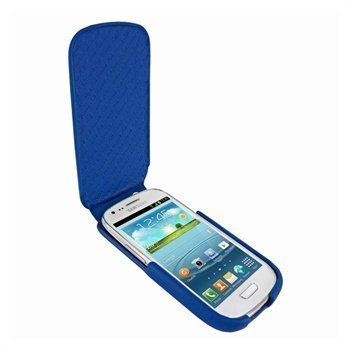 Samsung Galaxy S 3 Mini i8190 Piel Frama iMagnum Nahkakotelo Sininen