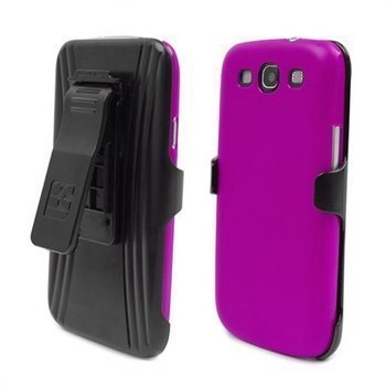 Samsung Galaxy S 3 i9300 Beyond Cell 3in1 Combo Kotelo Violetti / Musta