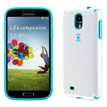 Samsung Galaxy S 4 I9500 I9505 Speck Candyshell Kotelo Valkoinen / Karibia Sininen