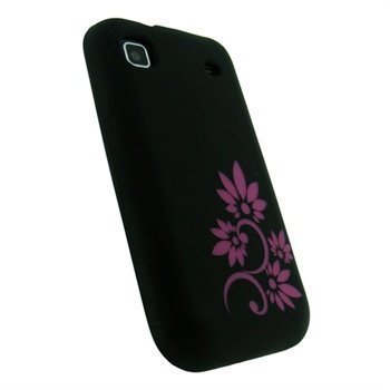 Samsung Galaxy S i9000 iGadgitz Flower Tattoo Silicone Case Black / Pink