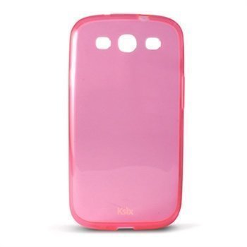 Samsung Galaxy S3 I9300 Ksix TPU-Suojakotelo Pinkki / Läpinäkyvä