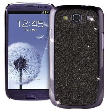 Samsung Galaxy S3 I9300 Puro Kova Glitteri Suojakuori Musta