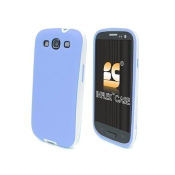 Samsung Galaxy S3 i9300 Beyond Cell Inflex Snap-on Cover White / Light Blue