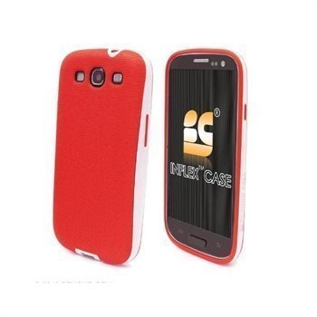 Samsung Galaxy S3 i9300 Beyond Cell Inflex Snap-on Cover White / Red