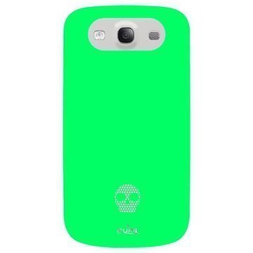 Samsung Galaxy S3 i9300 Puro Antishock Skull TPU-Suojakuori Fluoresoiva Vihreä