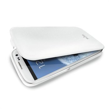 Samsung Galaxy S3 i9300 Puro Flip nahkakotelo Valkoinen
