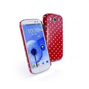 Samsung Galaxy S3 i9300 Tuff-Luv Tuff-Shell Polka Hot Suojakuori Vadelma