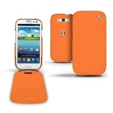 Samsung Galaxy S3 i9300 i9305 Noreve Tradition Flip Leather Case Orange