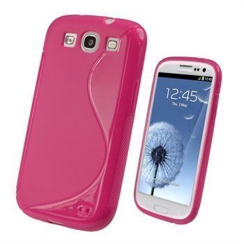 Samsung Galaxy S3 i9300 iGadgitz Dual Tone TPU-Suojakuori Kuuma Pinkki