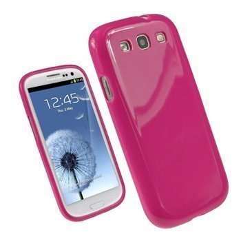 Samsung Galaxy S3 i9300 iGadgitz TPU-Suojakuori Kuuma Pinkki