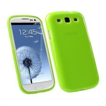 Samsung Galaxy S3 i9300 iGadgitz TPU-Suojakuori Vihreä