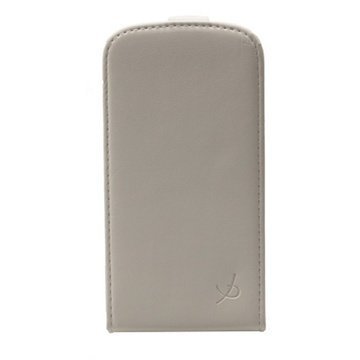 Samsung Galaxy S4 I9500 I9505 Dolce Vita Flip Line Nahkakotelo Valkoinen