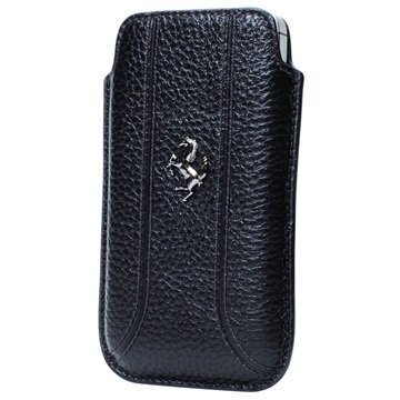 Samsung Galaxy S4 I9500 I9505 Ferrari FF Nahkainen Taskukotelo Musta