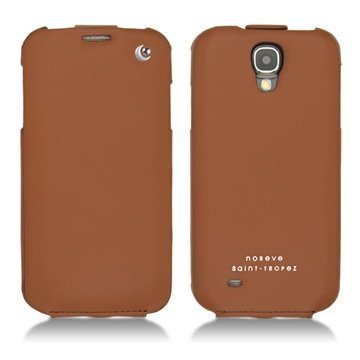 Samsung Galaxy S4 I9500 I9505 Noreve Tradition Flip Leather Case Brown