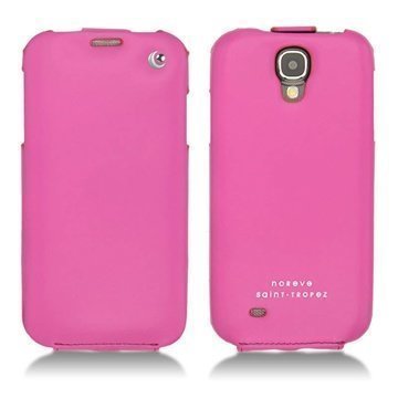 Samsung Galaxy S4 I9500 I9505 Noreve Tradition Läpällinen Nahkakotelo Pinkki Fluoresentti