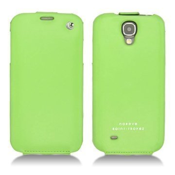 Samsung Galaxy S4 I9500 I9505 Noreve Tradition Läpällinen Nahkakotelo Vihreä Fluoresentti