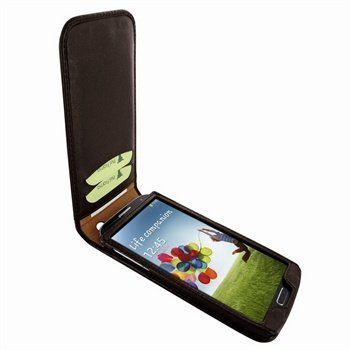 Samsung Galaxy S4 I9500 I9505 Piel Frama Classic Magnetic Nahkakotelo Ruskea