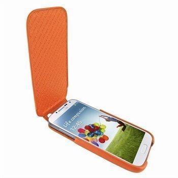 Samsung Galaxy S4 I9500 I9505 Piel Frama iMagnum Nahkakotelo Oranssi