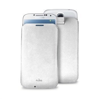 Samsung Galaxy S4 I9500 I9505 Puro Ohut Nahkainen Kotelo Valkoinen