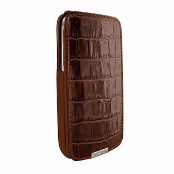 Samsung Galaxy S4 Mini I9190 I9192 Piel Frama iMagnum Nahkakotelo Krokotiili Ruskea