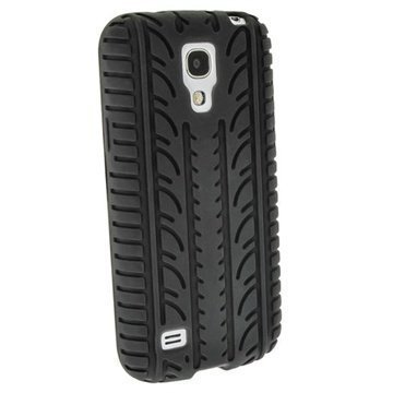Samsung Galaxy S4 Mini I9190 I9192 iGadgitz Tyre Tread Design Silicone Case Black
