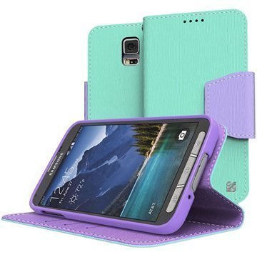 Samsung Galaxy S5 Active Beyond Cell Infolio Lompakkokotelo Mint / Violetti