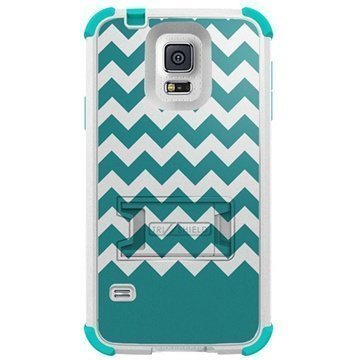 Samsung Galaxy S5 Beyond Cell Tri Shield Hybrid Kotelo Teal Chevron